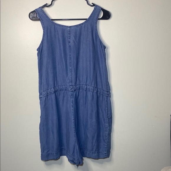 Universal Thread Blue Buttoned Scoop Neck Mini Dress - Picture 3 of 6